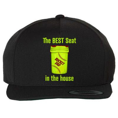 Softball Dad Best Seat In The House Pitcher Catcher Wool Snapback Cap