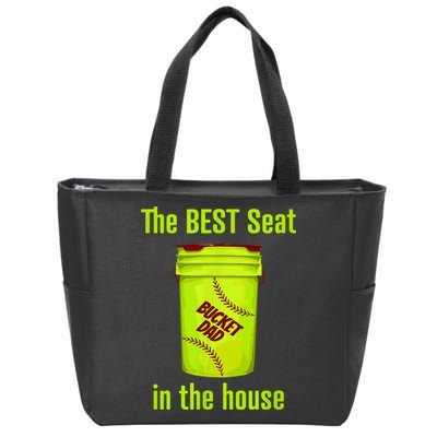 Softball Dad Best Seat In The House Pitcher Catcher Zip Tote Bag