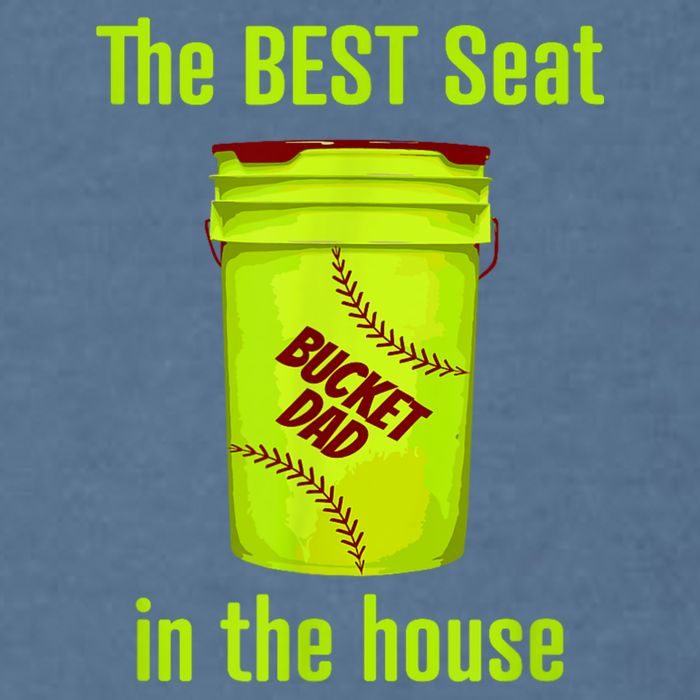 Softball Dad Best Seat In The House Pitcher Catcher Garment-Dyed Sweatshirt