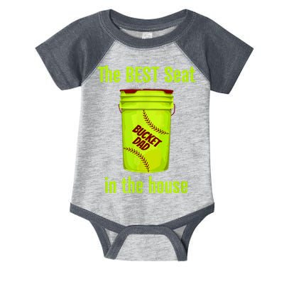 Softball Dad Best Seat In The House Pitcher Catcher Infant Baby Jersey Bodysuit