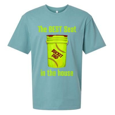 Softball Dad Best Seat In The House Pitcher Catcher Sueded Cloud Jersey T-Shirt
