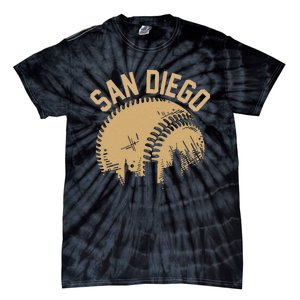 San Diego Baseball Skyline California Player Coach Fan Tie-Dye T-Shirt