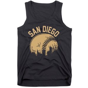 San Diego Baseball Skyline California Player Coach Fan Tank Top