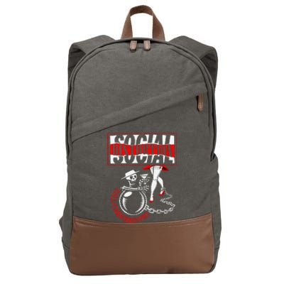 Social Distortion Ball And Chain Cotton Canvas Backpack