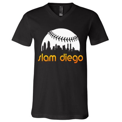 Slam Diego Baseball Fan V-Neck T-Shirt