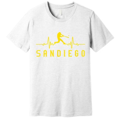 San Diego Baseball Heartbeat SD Premium T-Shirt