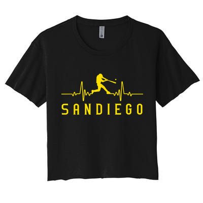 San Diego Baseball Heartbeat SD Crop Top