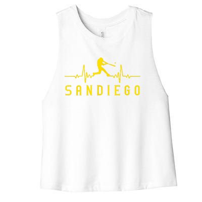 San Diego Baseball Heartbeat SD Women's Racerback Cropped Tank