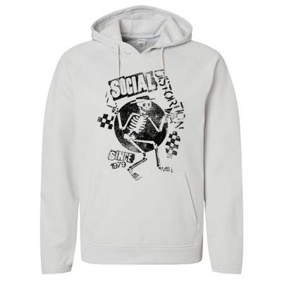 Social Distortion Black Spray Skelly Performance Fleece Hoodie