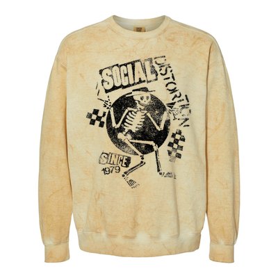 Social Distortion Black Spray Skelly Colorblast Crewneck Sweatshirt