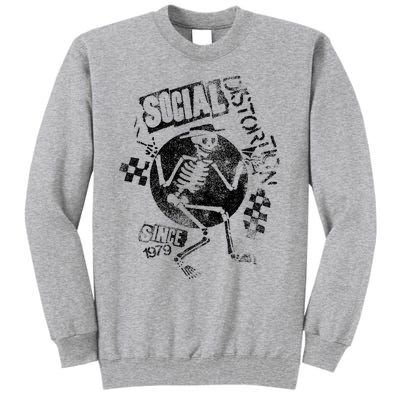 Social Distortion Black Spray Skelly Tall Sweatshirt