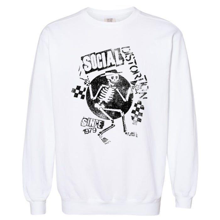 Social Distortion Black Spray Skelly Garment-Dyed Sweatshirt