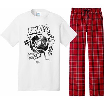 Social Distortion Black Spray Skelly Pajama Set