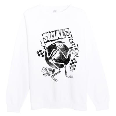 Social Distortion Black Spray Skelly Premium Crewneck Sweatshirt