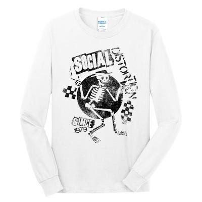 Social Distortion Black Spray Skelly Tall Long Sleeve T-Shirt