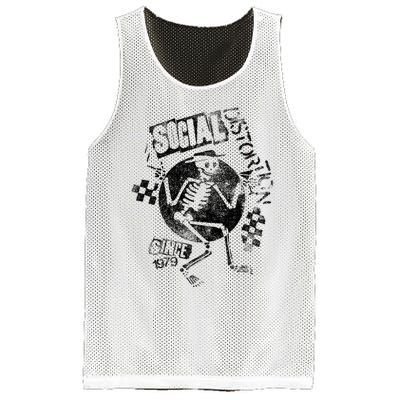 Social Distortion Black Spray Skelly Mesh Reversible Basketball Jersey Tank