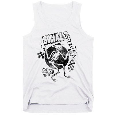 Social Distortion Black Spray Skelly Tank Top