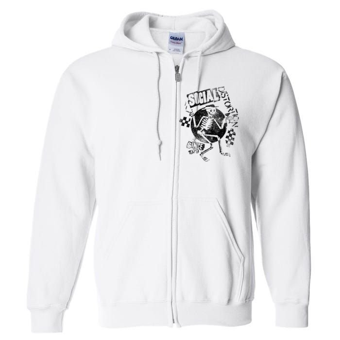 Social Distortion Black Spray Skelly Full Zip Hoodie