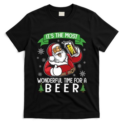 Santa Drinking Beer ItS The Most Wonderful Time For A Beer T-Shirt