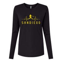 San Diego Baseball Heartbeat SD Womens Cotton Relaxed Long Sleeve T-Shirt