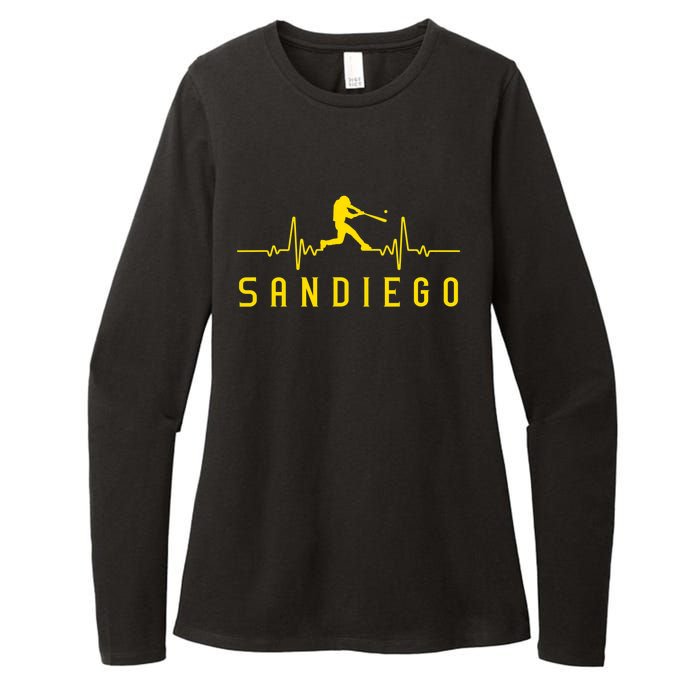 San Diego Baseball Heartbeat SD Womens CVC Long Sleeve Shirt