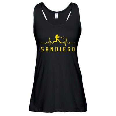 San Diego Baseball Heartbeat SD Ladies Essential Flowy Tank