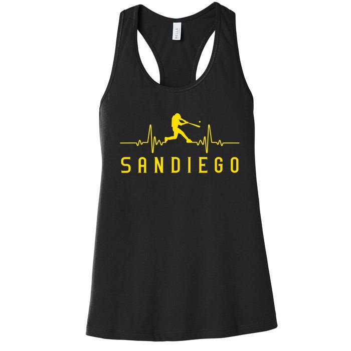 San Diego Baseball Heartbeat SD Women's Racerback Tank