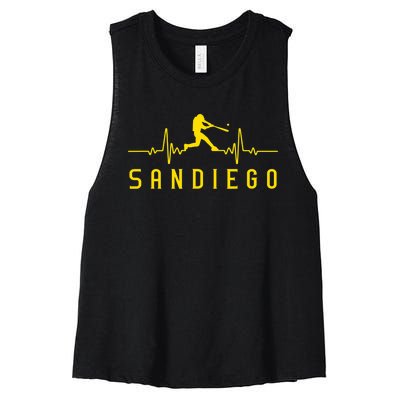 San Diego Baseball Heartbeat SD Women's Racerback Cropped Tank