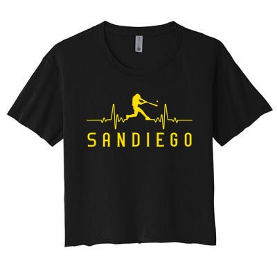 San Diego Baseball Heartbeat SD Women's Crop Top Tee