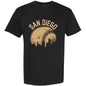 San Diego Baseball Skyline California Player Coach Fan Garment-Dyed Heavyweight T-Shirt