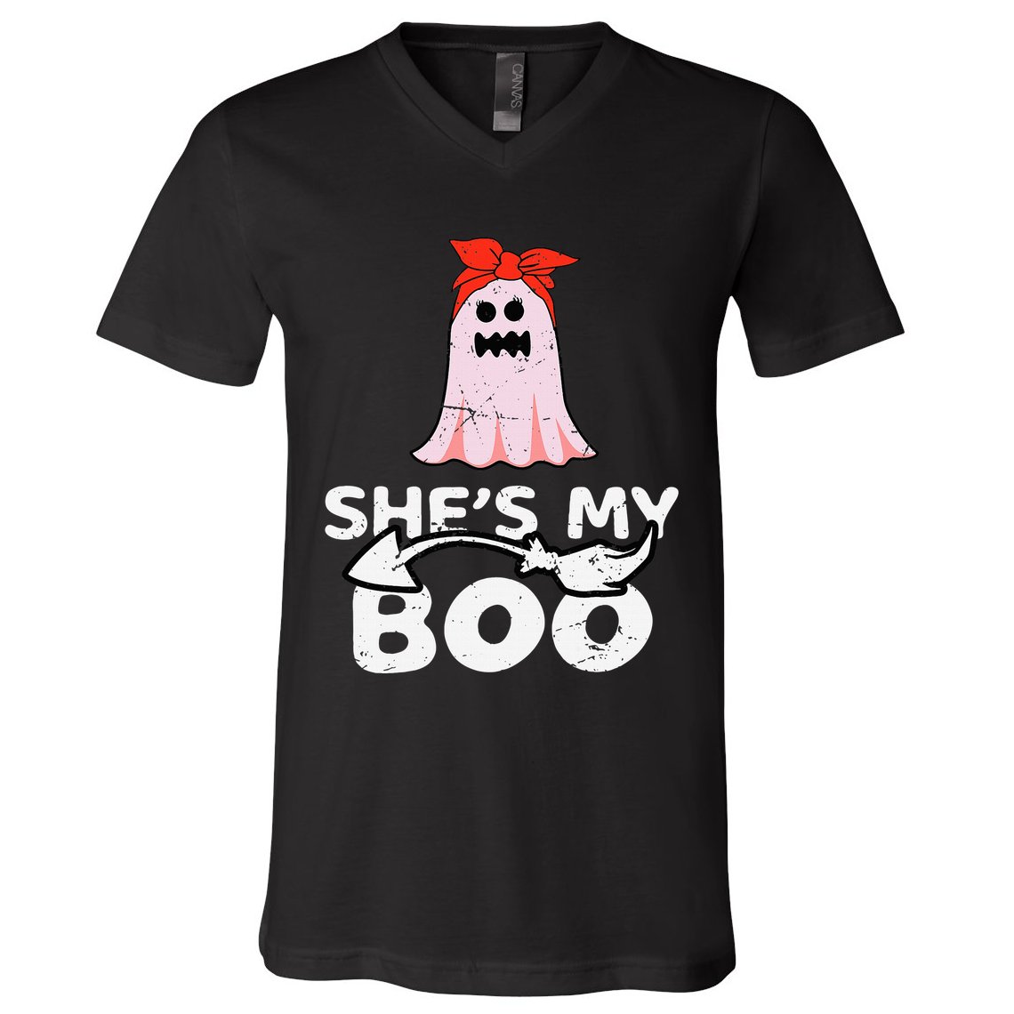 Spooky Duo Bootiful Couples Halloween Costume V-Neck T-Shirt