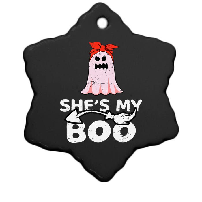 Spooky Duo Bootiful Couples Halloween Costume Ceramic Star Ornament