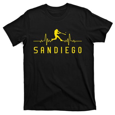 San Diego Baseball Heartbeat Sd T-Shirt