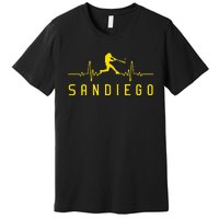 San Diego Baseball Heartbeat Sd Premium T-Shirt