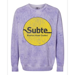 Subte De Buenos Aires Underground Metro Train Colorblast Crewneck Sweatshirt