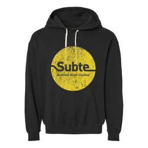 Subte De Buenos Aires Underground Metro Train Garment-Dyed Fleece Hoodie