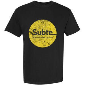 Subte De Buenos Aires Underground Metro Train Garment-Dyed Heavyweight T-Shirt