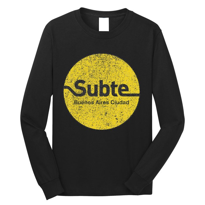 Subte De Buenos Aires Underground Metro Train Long Sleeve Shirt