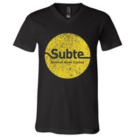 Subte De Buenos Aires Underground Metro Train V-Neck T-Shirt