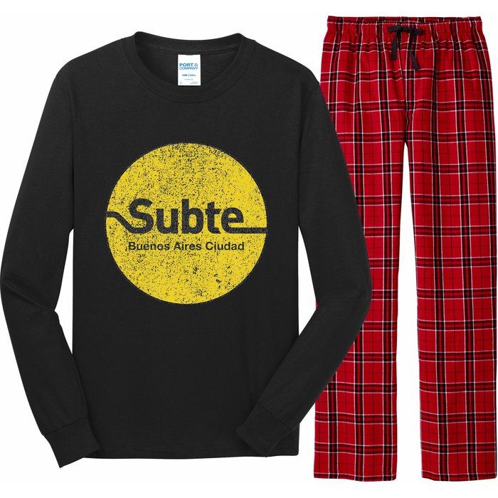 Subte De Buenos Aires Underground Metro Train Long Sleeve Pajama Set