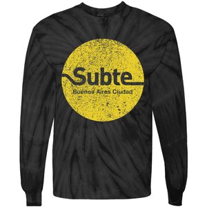 Subte De Buenos Aires Underground Metro Train Tie-Dye Long Sleeve Shirt