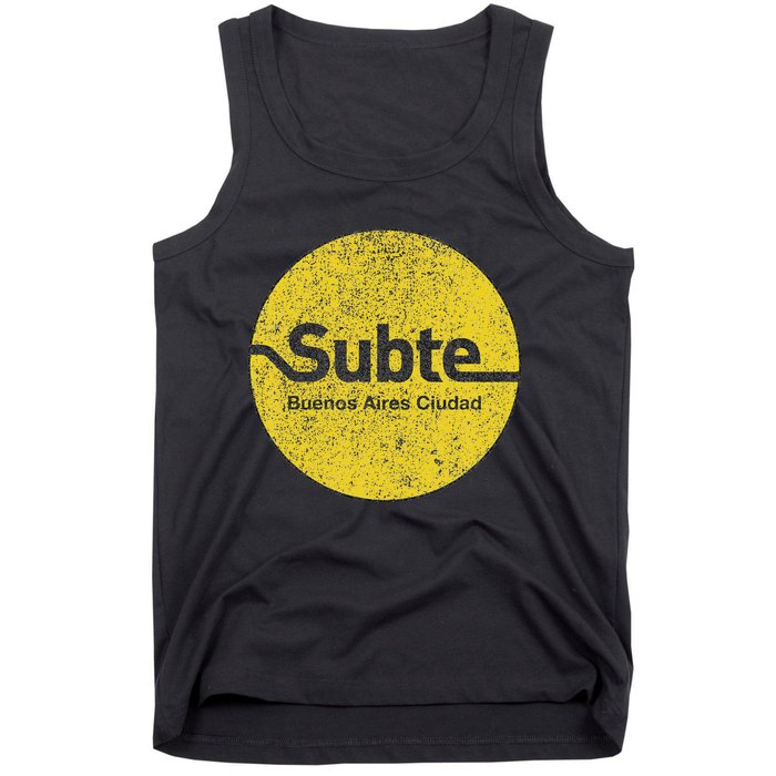 Subte De Buenos Aires Underground Metro Train Tank Top