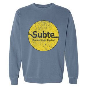 Subte De Buenos Aires Underground Metro Train Garment-Dyed Sweatshirt