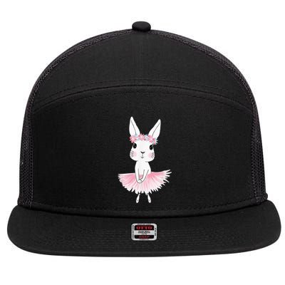 Sweet Dancing Ballerina Bunny Ballet Rabbit Girl For 7 Panel Mesh Trucker Snapback Hat