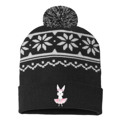 Sweet Dancing Ballerina Bunny Ballet Rabbit Girl For USA-Made Snowflake Beanie