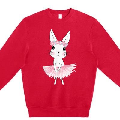 Sweet Dancing Ballerina Bunny Ballet Rabbit Girl For Premium Crewneck Sweatshirt