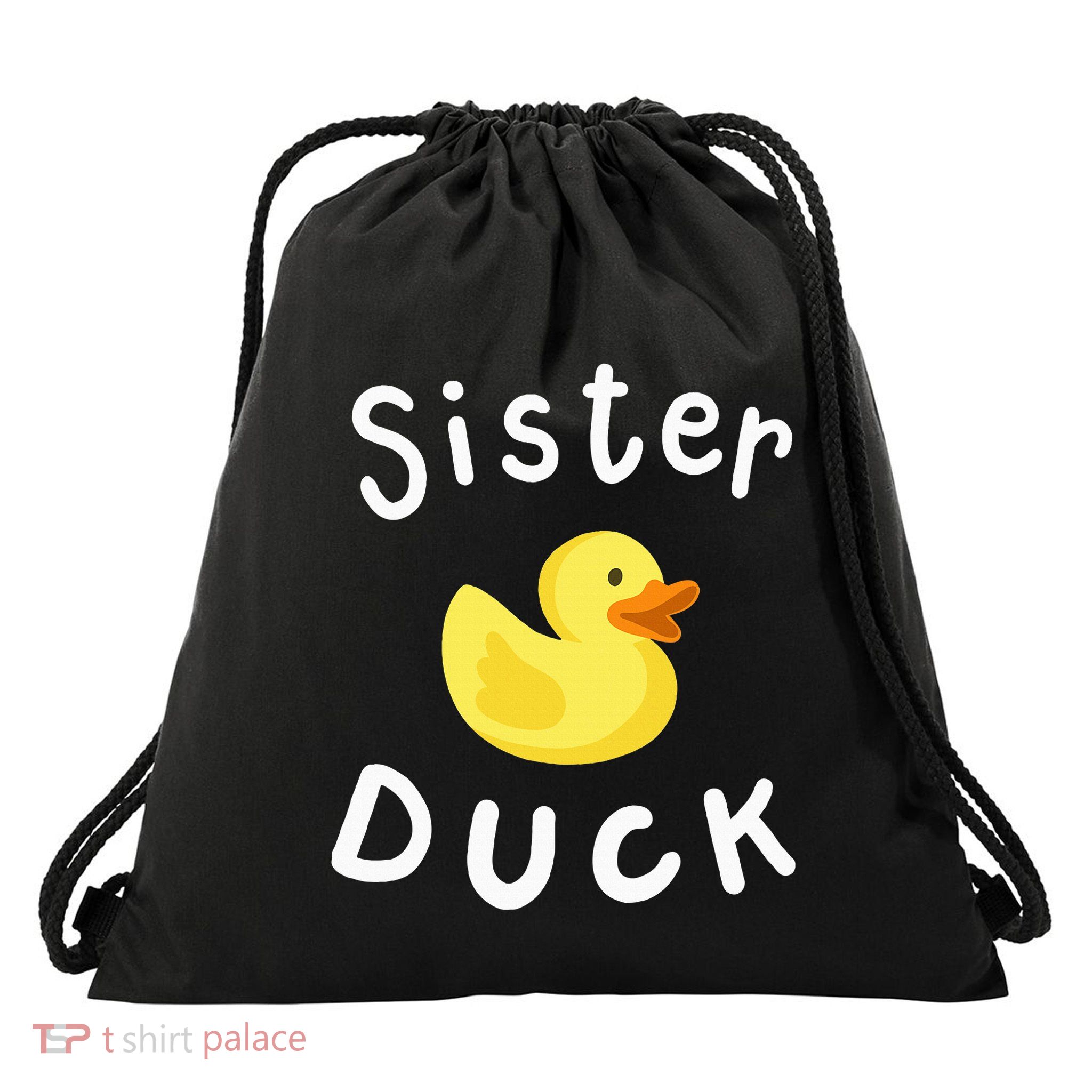 Sister Duck Birthday Rubber Duck Lover Family Matching Drawstring Bag