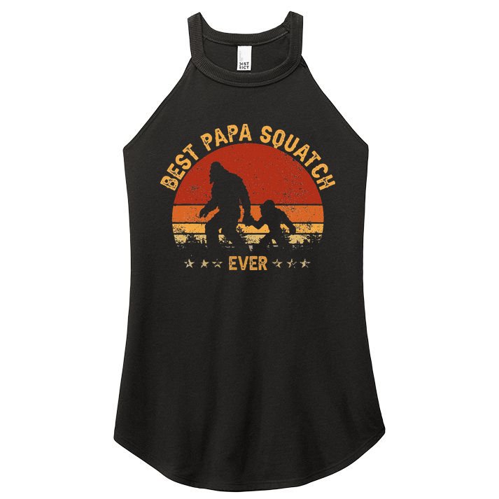 Sasquatch Dad Best Papa Squatch Ever Bigfoot Dad Fathers Day Women's Perfect Tri Rocker Tank