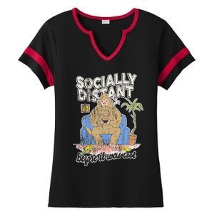 Social Distance Bigfoot Halloween Costume Ladies Halftime Notch Neck Tee