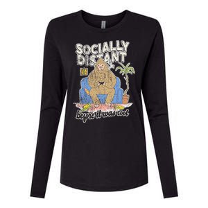 Social Distance Bigfoot Halloween Costume Womens Cotton Relaxed Long Sleeve T-Shirt